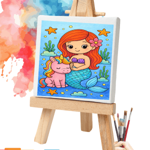 Colorful Paint Store Deniz Kızı Tuval Boyama